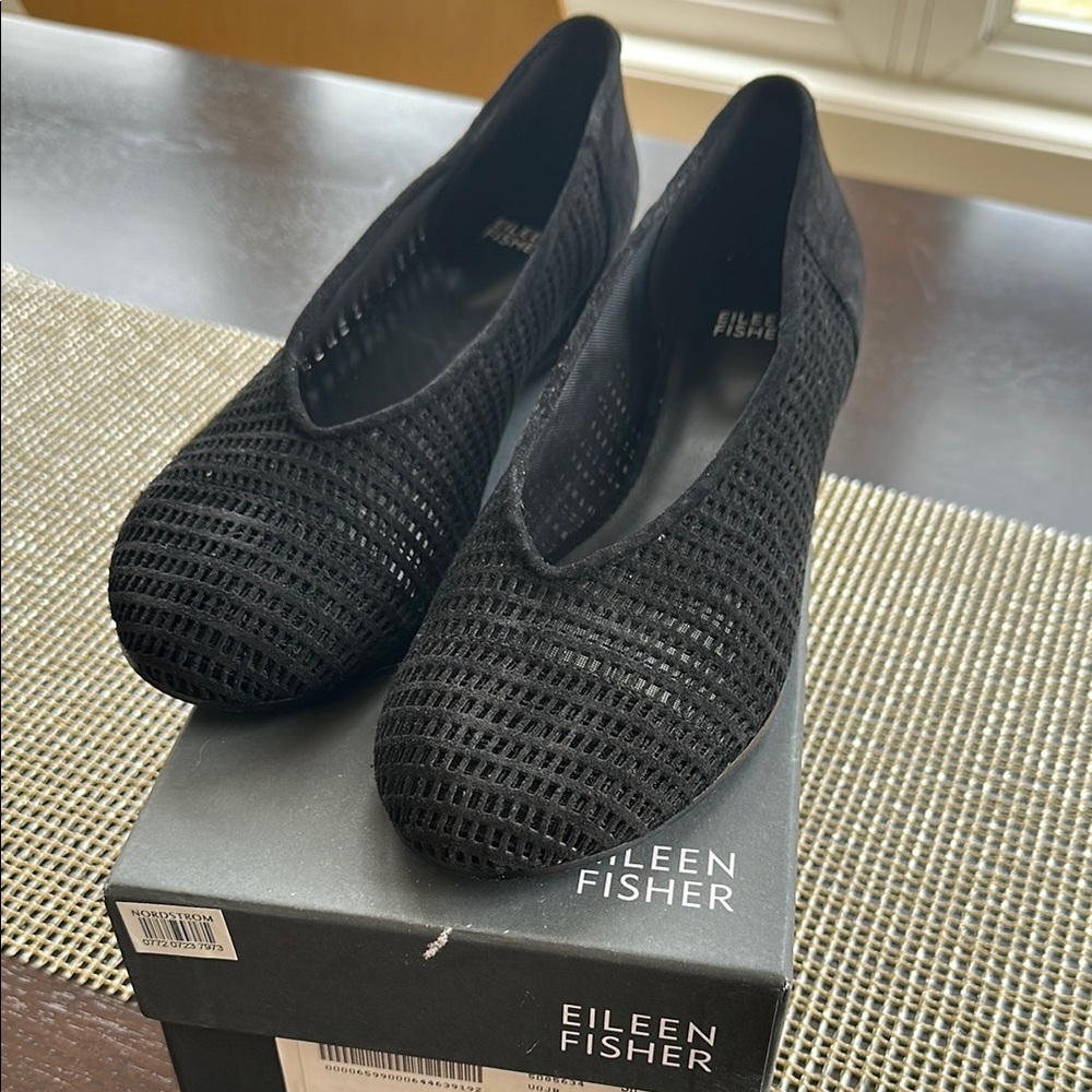 Eileen Fisher Women's ballerinas black leather flats. nwot